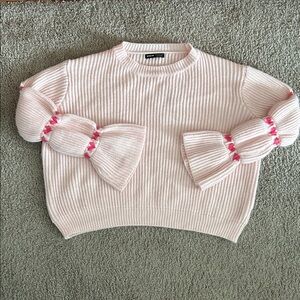 Light Pink Sweater Heart Sweater Valentine